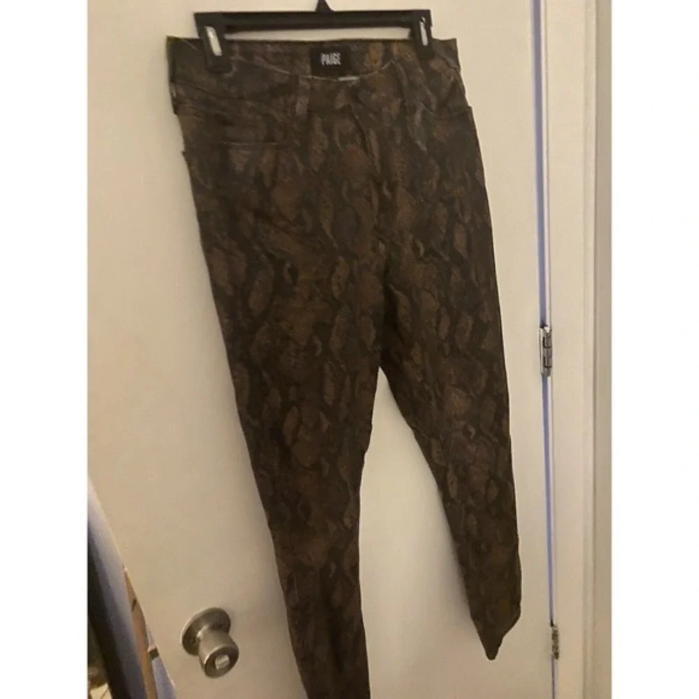Msrp $239 PAIGE‎ HOXTON ULTRA SKINNY COATED SNAKE HIGH WAIST JEANS SIZE 30